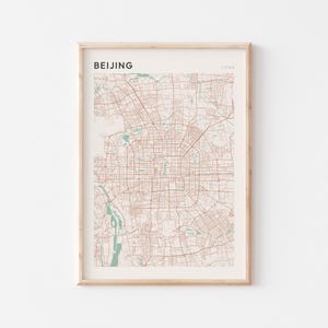 Beijing Map Poster, Beijing Print, Beijing Poster, Beijing Wall Art, China, Travel Gift, Minimalist Print