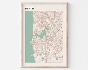 Perth Map Poster, Perth Wandkunst, Perth Map Poster, Perth Karte, Perth Print, Perth Poster, Perth Karte Druck, Perth Australien
