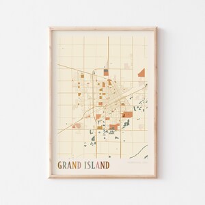 Grand Island Karte Poster, Grand Island Karte Poster, Grand Island Poster, Grand Island Wandkunst, Nebraska, Reisegeschenk, Boho Dekor