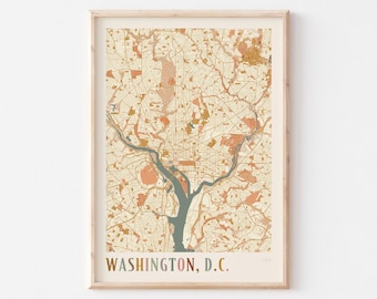 Washington dc Map Poster, Washington dc Wall Art, Washington dc City Map, Washington DC Print, Washington DC Poster, Washington DC