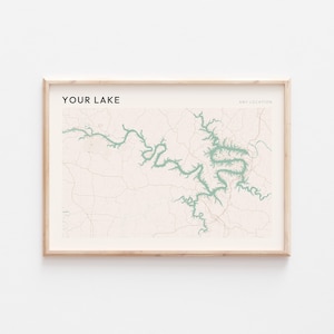 Impression de n'importe quel lac, carte de lac personnalisée, affiche de lac personnalisée, carte de lac personnalisée, art mural de lac, impression de lac, carte de lac, décoration de ferme de lac, minimaliste