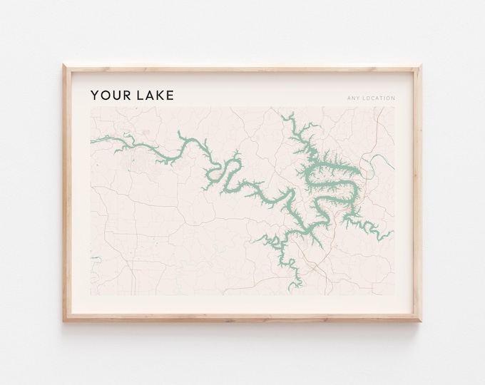 Any Lake Print, Custom Lake Map, Custom Lake Poster, Custom Lake Map, Lake Wall Art, Lake Print, Lake Map, Farmhouse Lake Decor, Minimalist