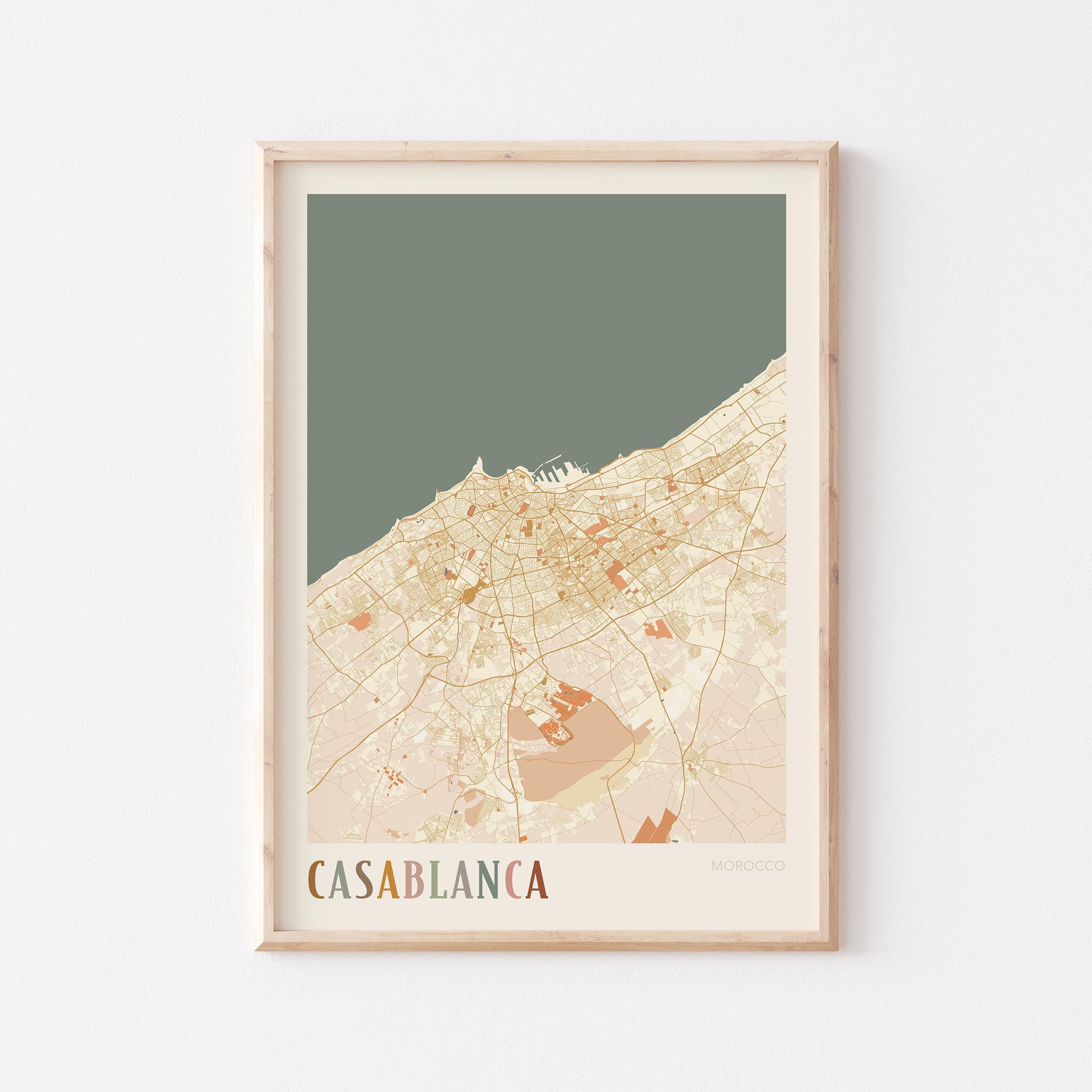Casablanca Map Poster, Casablanca Print, Casablanca Poster, Casablanca Wall  Art, Morocco Africa, Travel Gift, Boho Decor - Etsy Israel, image size:2325x2325