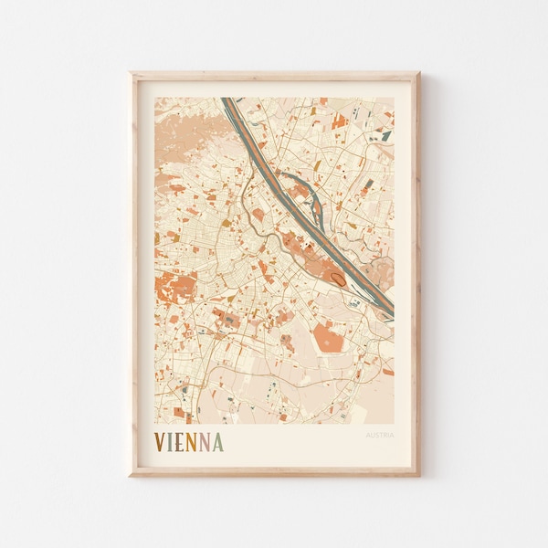 Vienna Map Poster, Vienna Wall Art, Vienna City Map, Map of Vienna, Vienna Map Print, Vienna Travel Print, Vienna Switzerland, Boho Wall Art