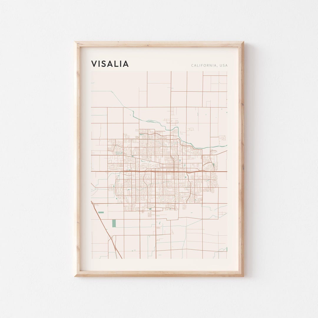 Visalia Ransacker Map Visalia Map Poster, Visalia Print, Visalia Poster, Visalia Wall Art ...