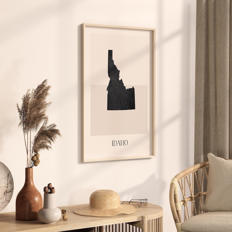 Idaho Map Poster, Idaho Print, Idaho Map Print Minimalist Boho Wall Art ...