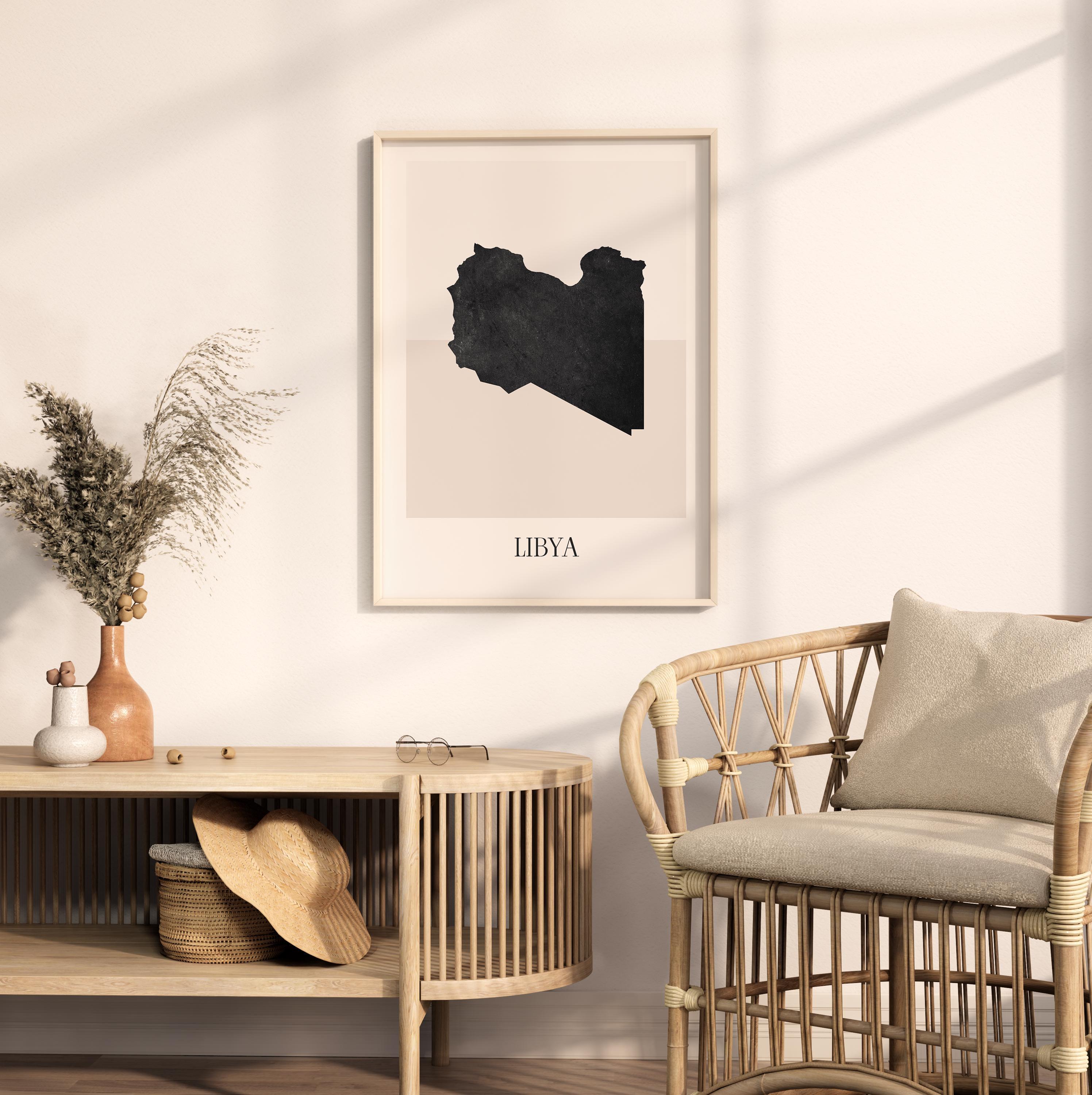 Libya Map Poster, Libya Print, Libya Map Print Minimalist Boho Wall Art ...
