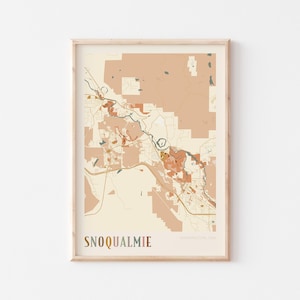 Snoqualmie Karte Poster, Snoqualmie Druck, Snoqualmie Poster, Snoqualmie Wandkunst, Washington, Reisegeschenk, Boho Dekor