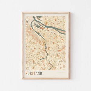 Portland Map Poster, Portland Wall Art, Portland City Map, Portland Print, Portland Poster, Portland Oregon United States, Boho Wall Art