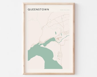 Queenstown Map Poster, Queenstown Wall Art, Queenstown Map, Queenstown Poster, Queenstown Map Print, Queenstown Print,Queenstown New Zealand