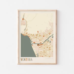 Ventura Map Poster, Ventura Print, Ventura Poster, Ventura Wall Art, California, Travel Gift, Boho Wall Art, Dining Room Decor