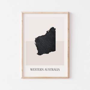 Western Australia Map Poster, Western Australia Print, Western Australia Map Print Minimalist Boho Wall Art, Western Australia Art Decor