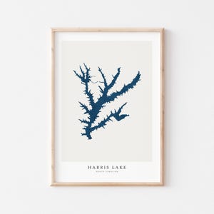 Lago Harris, Stampa del Lago Harris, Poster del Lago Harris, Arte del Lago Harris, Arte murale del Lago, Stampa della mappa del Lago, Regalo per la casa sul lago, Carolina del Nord
