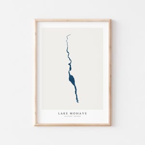 Lago Mohave, Stampa del Lago Mohave, Poster del Lago Mohave, Arte del Lago Mohave, Arte murale del Lago, Stampa della mappa del Lago, Regalo per la casa sul lago, Nevada, Arizona