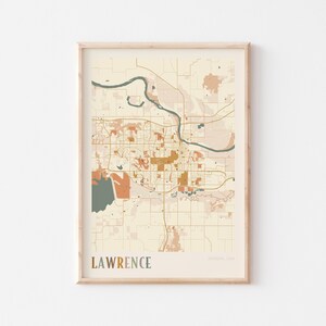 Lawrence Map Poster, Lawrence Print, Lawrence Poster, Lawrence Wall Art, Kansas, Travel Gift, Boho Print
