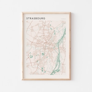 Straßburg Karte Poster, Straßburg Print, Straßburg Poster, Straßburg Wandkunst, Frankreich, Reisegeschenk, Scandi Poster