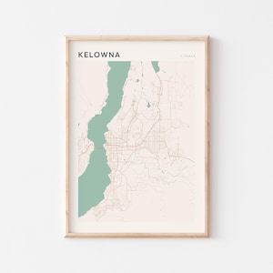 Kelowna Map Poster, Kelowna Wall Art, Kelowna Map, Kelowna Poster, Kelowna Print, Kelowna, Kelowna Canada, British Columbia, Kelowna BC