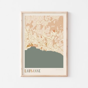Lausanne Karte Poster,Lausanne Druck,Lausanne Poster,Lausanne Wand Kunst,Schweiz,Reise Geschenk,Boho Print