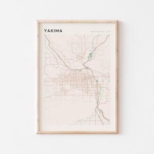 Yakima Karte Poster, Yakima Druck, Yakima Poster, Yakima Wandkunst, Washington, Reisegeschenk, minimalistischer Druck