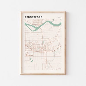 Póster con mapa de Abbotsford, arte mural de Abbotsford, mapa de Abbotsford, póster de Abbotsford, impresión de Abbotsford, Abbotsford, Canadá, Columbia Británica