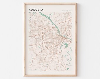 August Map Poster, August Print, August Poster, August Wall Art, Georgia, Travel Gift, Farmhouse Wall Decor, Entryway Decor