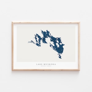 Lake Muskoka, Lake Muskoka Print, Lake Muskoka Poster, Lake Muskoka Art, Lake Wall Art, Lake Map Print, Lake Print, Lake Art, Ontario Canada