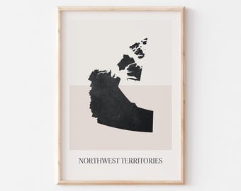 Northwest Territories Map Poster, Northwest Territories Print, Northwest Territories Map Print Boho Wall Art, Northwest Territories Canada