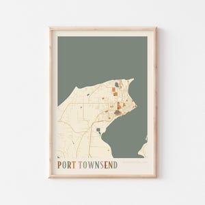Port Townsend Karte Poster, Port Townsend Druck, Port Townsend Poster, Port Townsend Wandkunst, Washington, Reisegeschenk, Boho Dekor