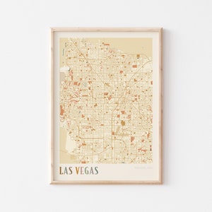 Las Vegas-kaartposter, Las Vegas-muurkunst, stadskaart Las Vegas, Las Vegas-afdruk, Las Vegas-poster, Las Vegas Nevada, bohokunst aan de muur