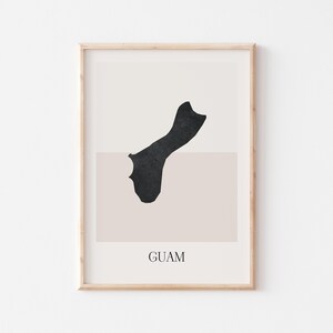 Guam Map Poster, Guam Print, Guam Map Print Minimalist Boho Wall Art, Guam Art Print Decor For Home or Gift