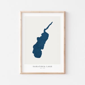 Lago Saratoga, Stampa del Lago Saratoga, Poster del Lago Saratoga, Arte del Lago Saratoga, Arte murale del Lago, Stampa della mappa del Lago, Arte della casa sul lago, New York
