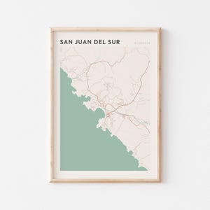 Affiche de carte de San Juan del Sur, impression de San Juan Del Sur, affiche de San Juan del Sur, art mural San Juan del Sur, Nicaragua, cadeau de voyage