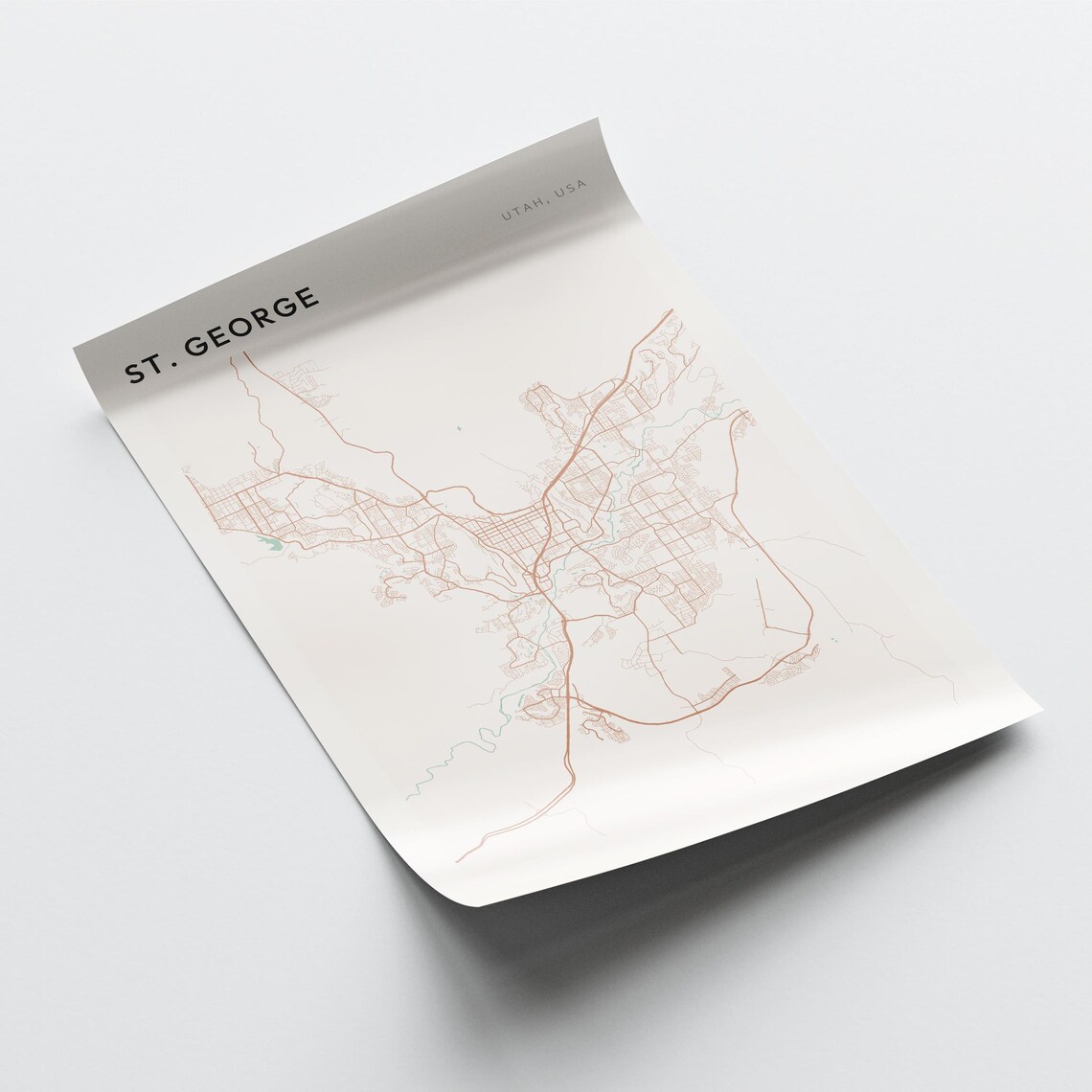 St. George Map Poster, St. George Print, St. George Poster, St. George ...