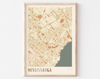 Mississauga Map Poster, Mississauga Wall Art, Mississauga Art Print, Mississauga Poster, Mississauga Ontario Canada, Boho Wall Art