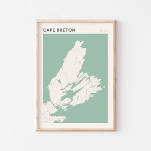 Póster con mapa de Cabo Bretón, Nueva Escocia, arte mural de Cabo Bretón, mapa de Cabo Bretón, mapa de Cabo Bretón, impresión de Cabo Bretón, Cabo Bretón, Nueva Escocia