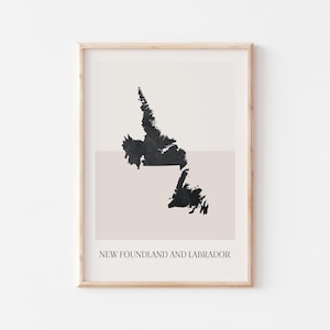 Newfoundland and Labrador Map Poster, Newfoundland and Labrador Print, Newfoundland and Labrador Canada Map Print Minimalist Wall Art