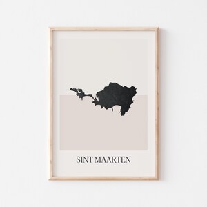 Sint Maarten Map Poster, Sint Maarten Print, Sint Maarten Map Print Minimalist Boho Wall Art, Sint Maarten Art Print Decor For Home or Gift