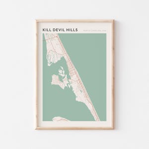 Kill Devil Hills Karte Poster, Kill Devil Hills Druck, Kill Devil Hills Poster, Kill Devil Hills Wandkunst, North Carolina, Bauernhaus Geschenk