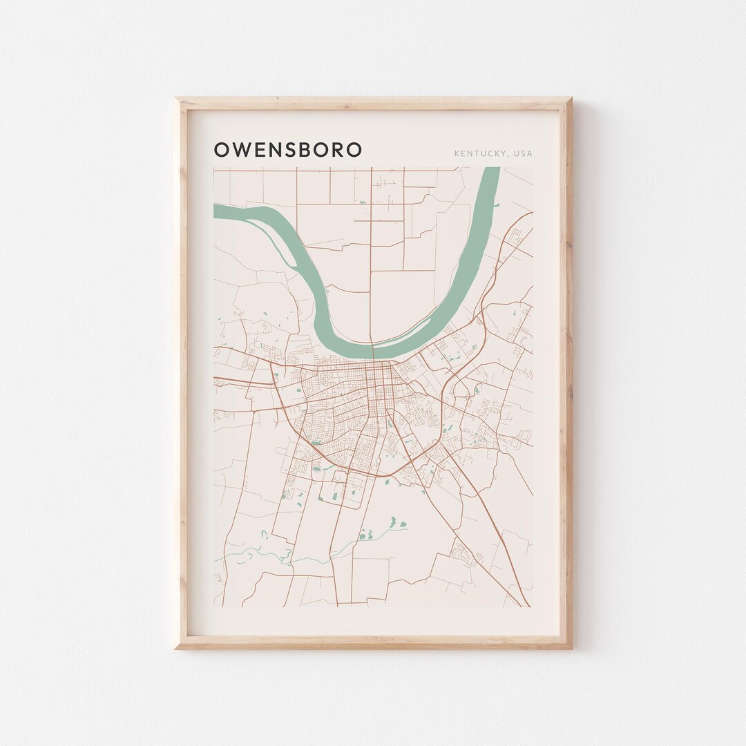 Owensboro Map Poster, Owensboro Print, Owensboro Poster, Owensboro Wall ...