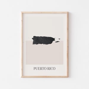 Puerto Rico Map Poster, Puerto Rico Print, Puerto Rico Map Print Minimalist Boho Wall Art, Puerto Rico Art Print Decor For Home or Gift