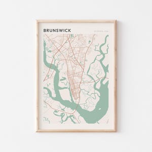 Brunswick Map Poster, Brunswick Print, Brunswick Poster, Brunswick Wall Art, Georgia, Travel Gift, Farmhouse Wall Decor, Entryway Print