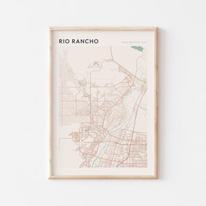 Affiche de carte de Rio Rancho, impression de Rio Rancho, affiche de Rio Rancho, art mural de Rio Rancho, Nouveau-Mexique, cadeau de voyage, art mural minimaliste