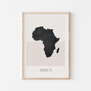 Affiche de carte de l'Afrique, impression de l'Afrique, impression de carte de l'Afrique, art mural bohème minimaliste, impression d'art de l'Afrique, déco pour la maison ou cadeau