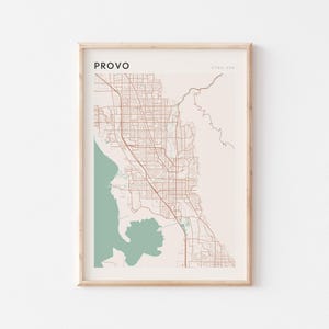Affiche de carte de Provo, impression de Provo, affiche de Provo, art mural Provo, Utah, cadeau de voyage, décoration de ferme
