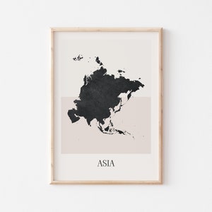 Asia Map Poster, Asia Print, Asia Map Print Minimalist Boho Wall Art, Asia Art Print Decor For Home or Gift