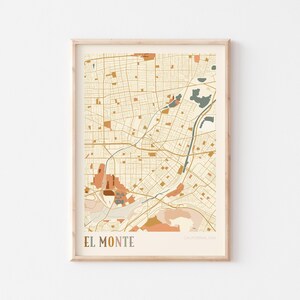 El Monte Map Poster, El Monte Print, El Monte Poster, El Monte Wall Art, California, Travel Gift, Boho Wall Art