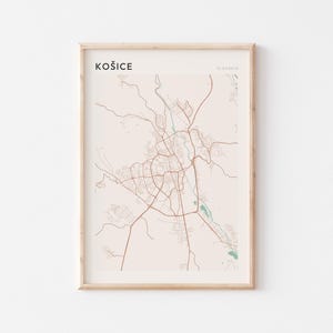 Kosice Map Poster, Kosice Print, Kosice Poster, Kosice Wall Art, Slovakia, Travel Gift, Scandi Wall Art