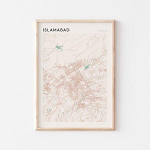Islamabad Map Poster, Islamabad Print, Islamabad Poster, Islamabad Wall Art, Pakistan, Travel Gift, Scandi Print