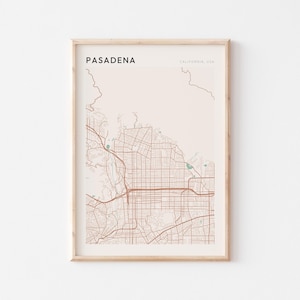 Pasadena Map Poster, Pasadena Print, Pasadena Poster, Pasadena Wall Art, California, Travel Gift, Farmhouse Wall Decor, Gift for Historian
