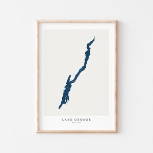 Lago George, Stampa di Lago George, Poster di Lago George, Arte di Lago George, Arte murale del Lago, Stampa della mappa del Lago, Regalo per la casa sul lago, Arte del Lago, New York